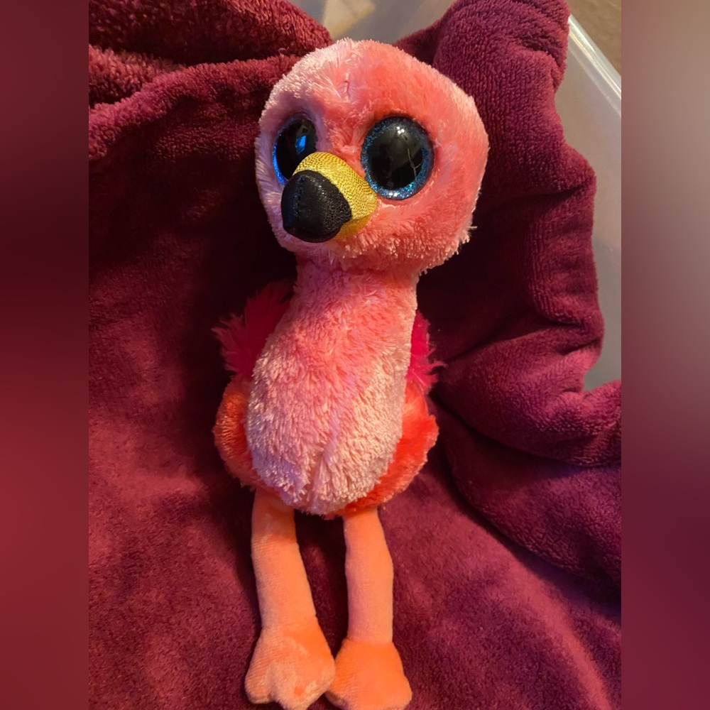 TY Baby Big Eyed Flamingo